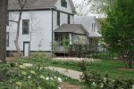 Ward-Meade House: tulip garden and neighbor's garden